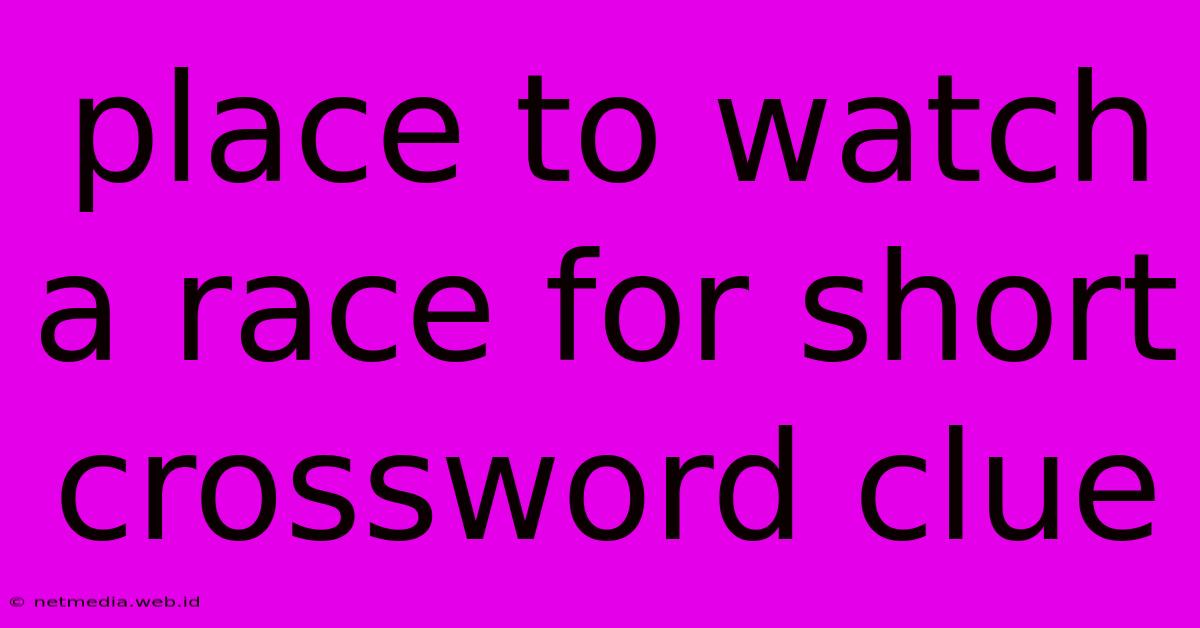 Place To Watch A Race For Short Crossword Clue