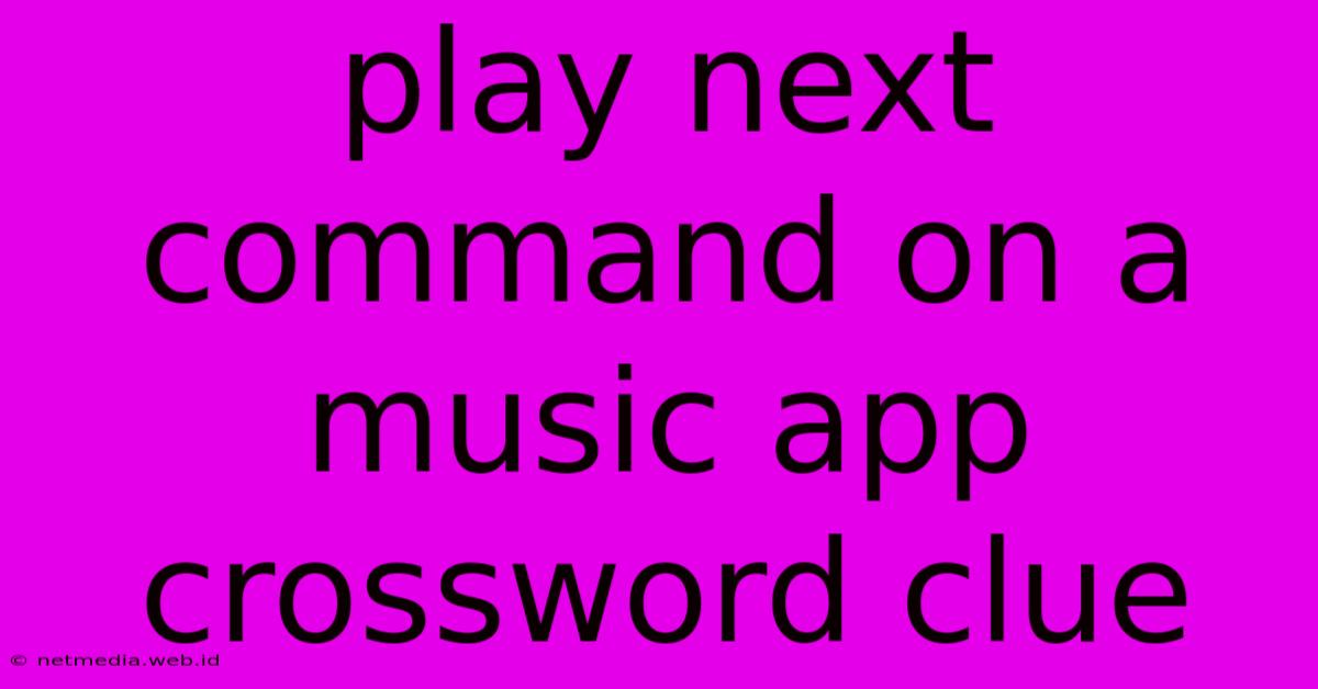 Play Next Command On A Music App Crossword Clue