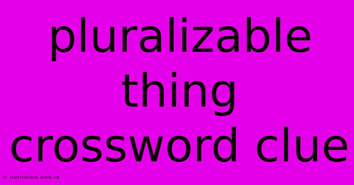 Pluralizable Thing Crossword Clue