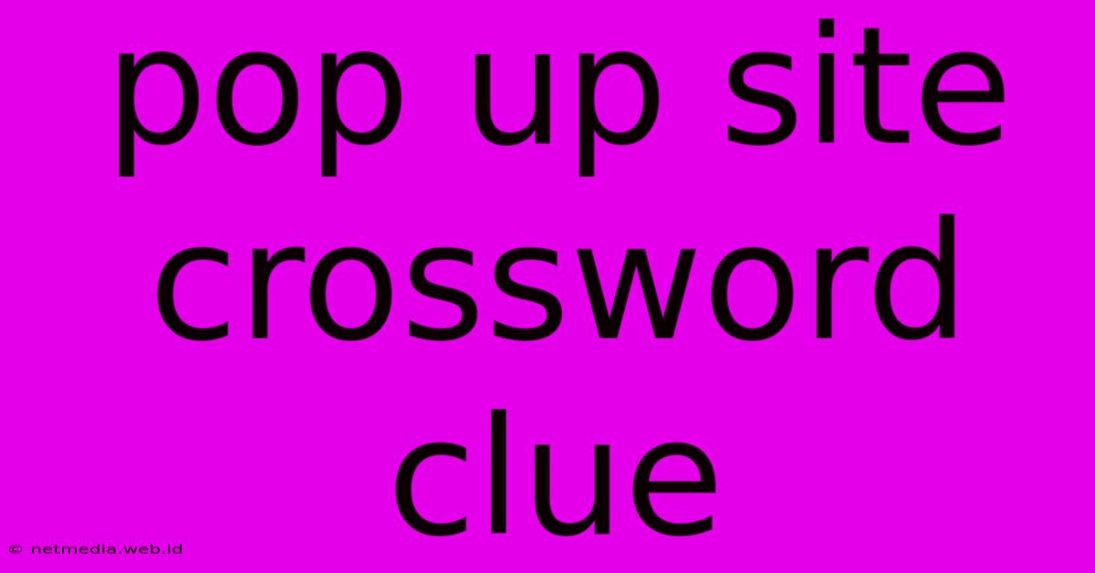 Pop Up Site Crossword Clue