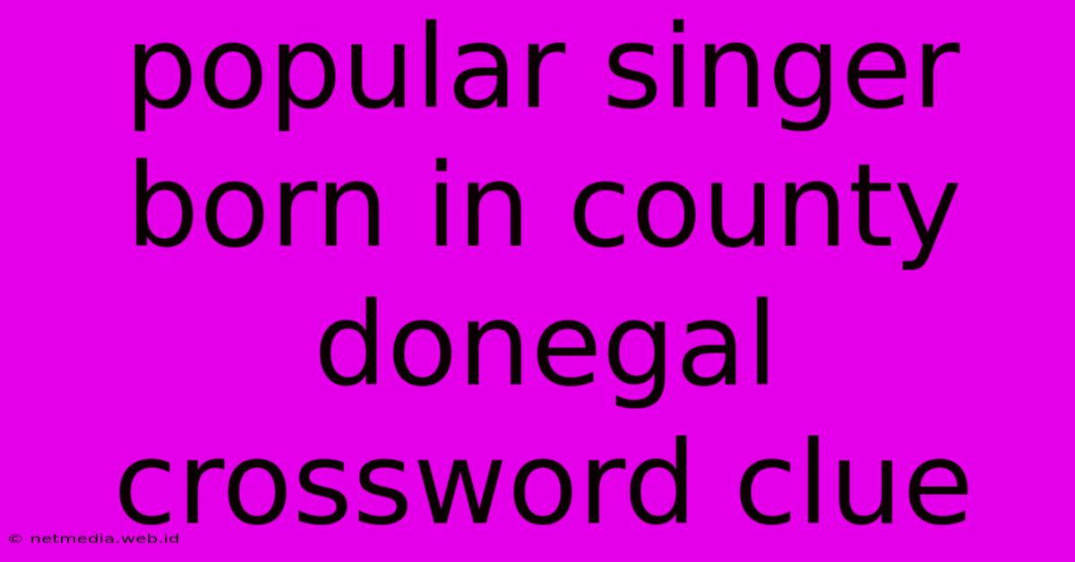 Popular Singer Born In County Donegal Crossword Clue