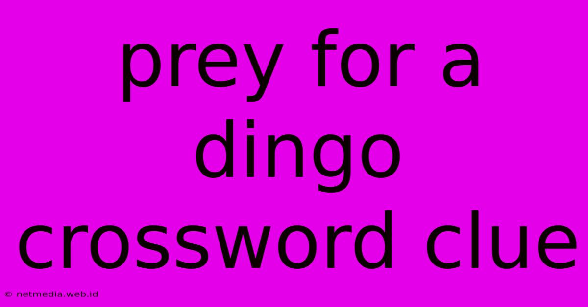 Prey For A Dingo Crossword Clue