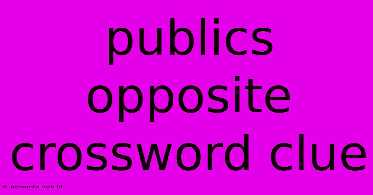 Publics Opposite Crossword Clue