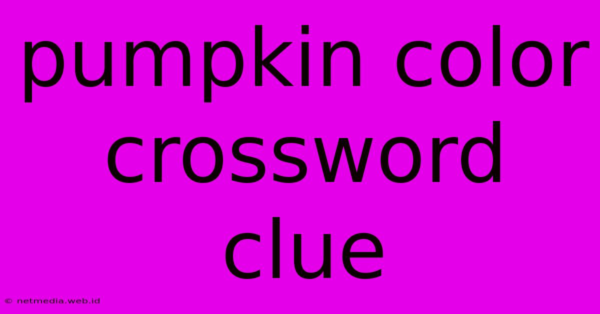 Pumpkin Color Crossword Clue