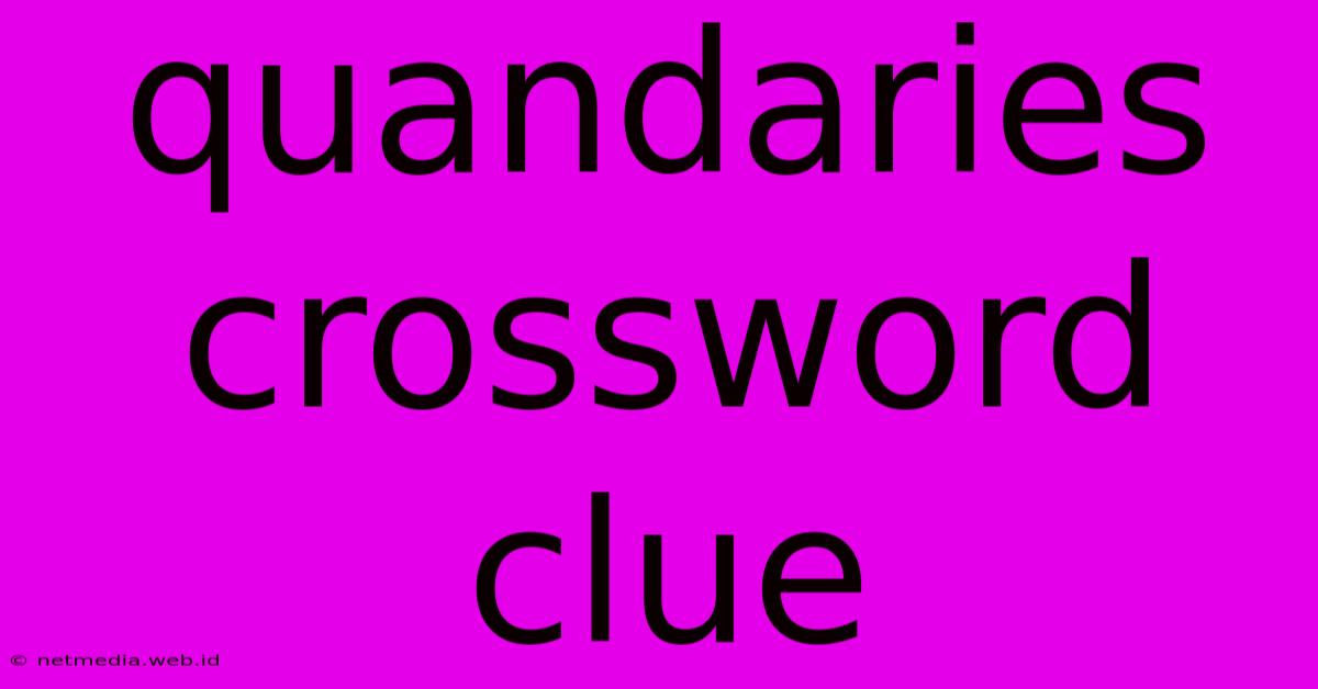 Quandaries Crossword Clue