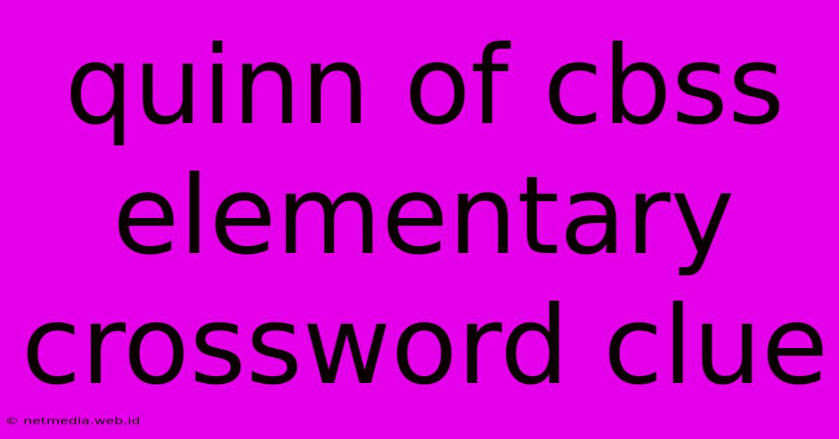 Quinn Of Cbss Elementary Crossword Clue