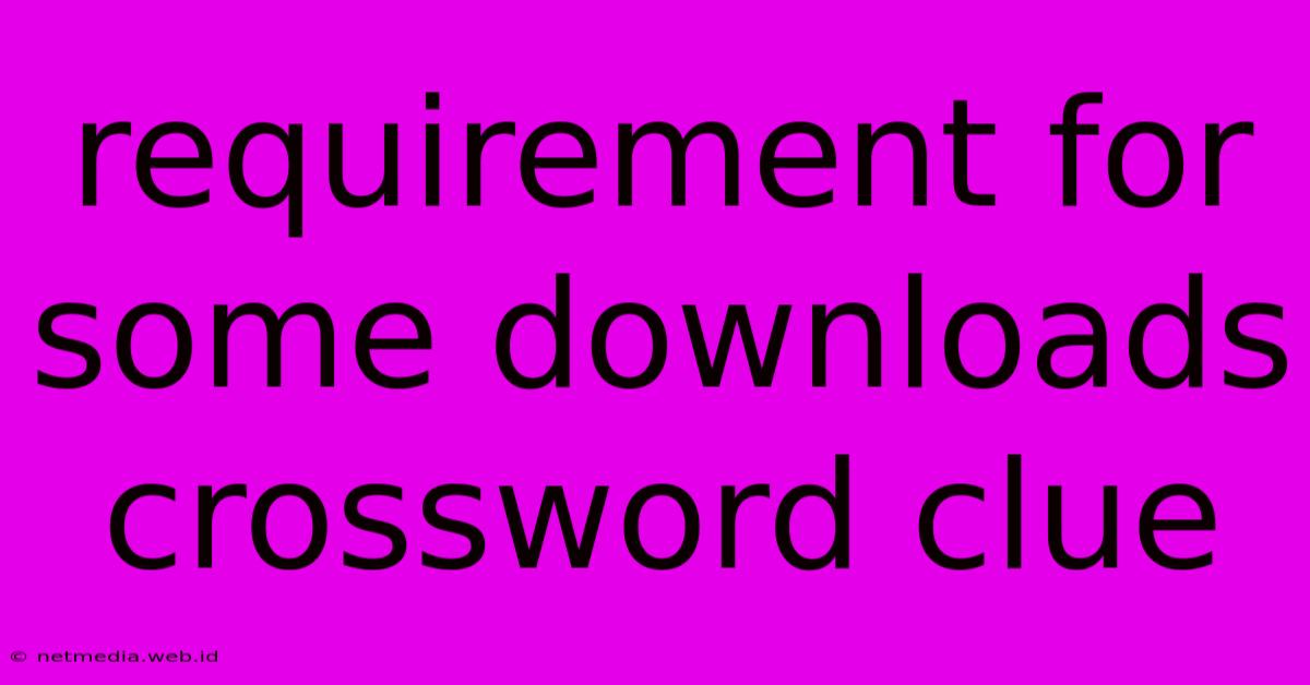 Requirement For Some Downloads Crossword Clue