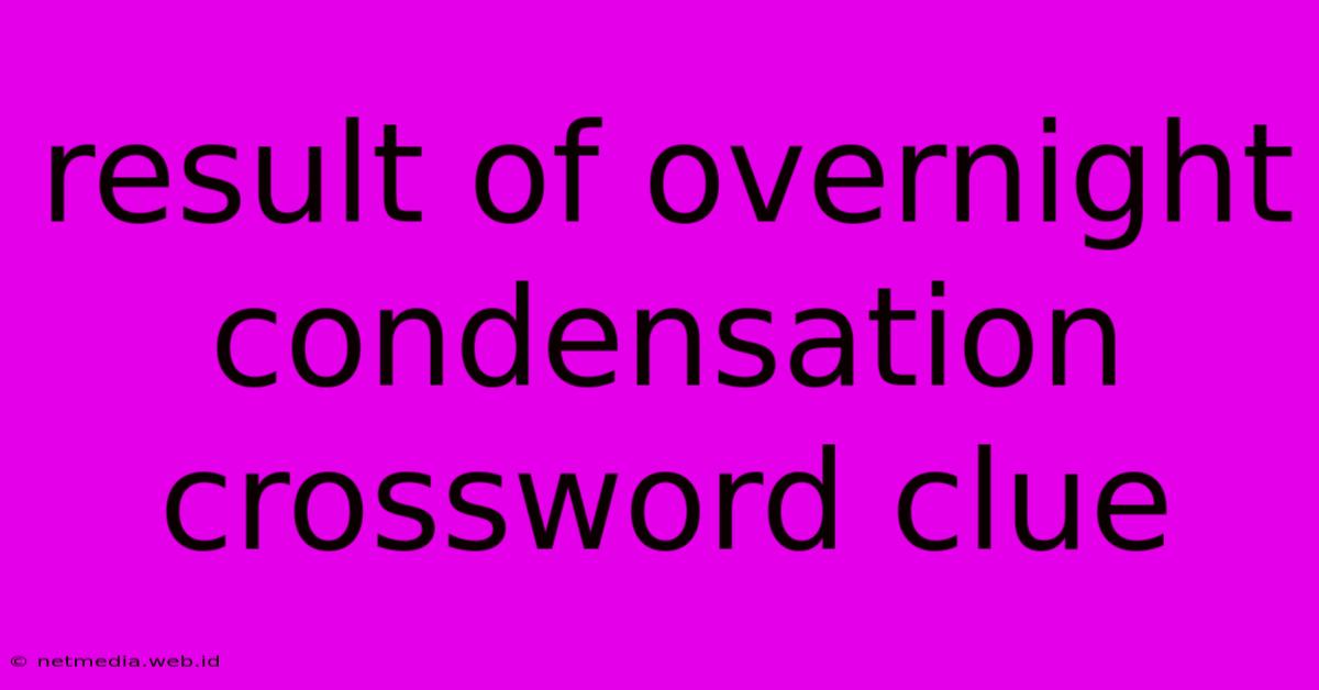 Result Of Overnight Condensation Crossword Clue