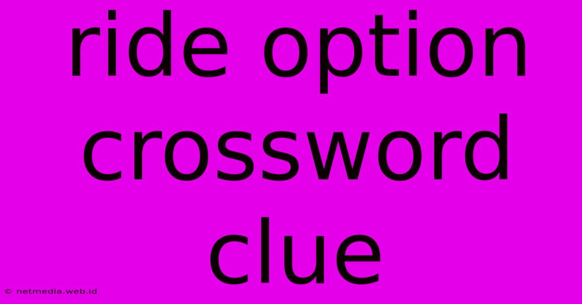 Ride Option Crossword Clue