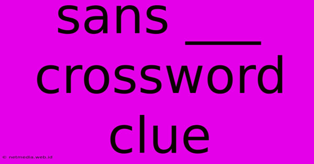 Sans ___ Crossword Clue