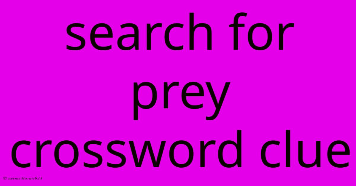 Search For Prey Crossword Clue