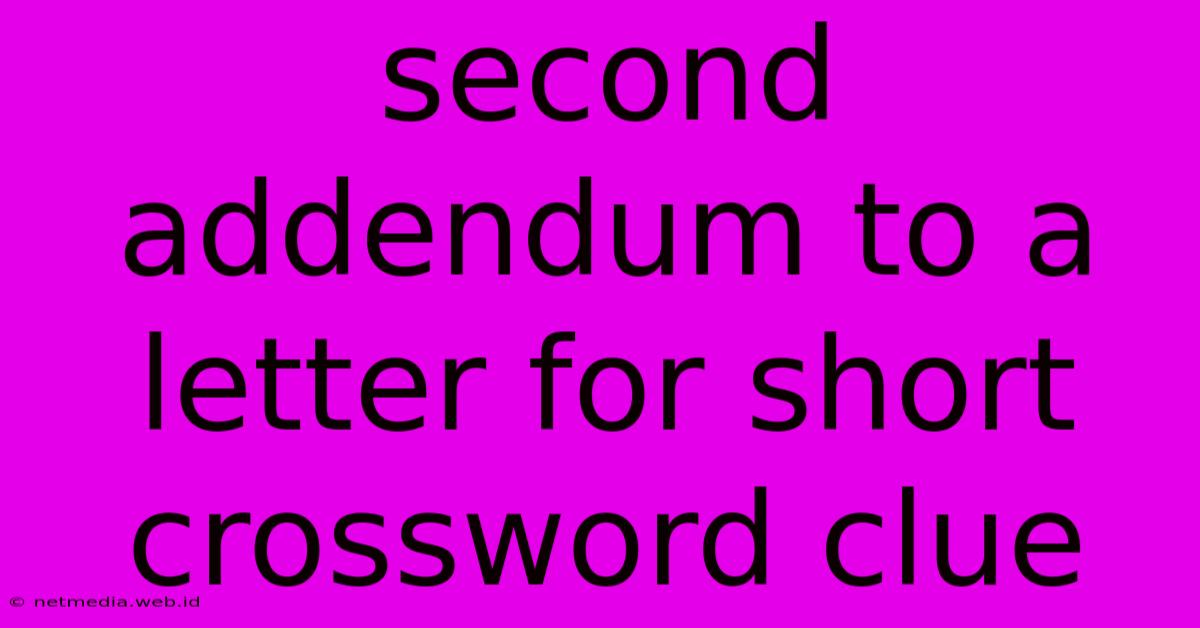 Second Addendum To A Letter For Short Crossword Clue