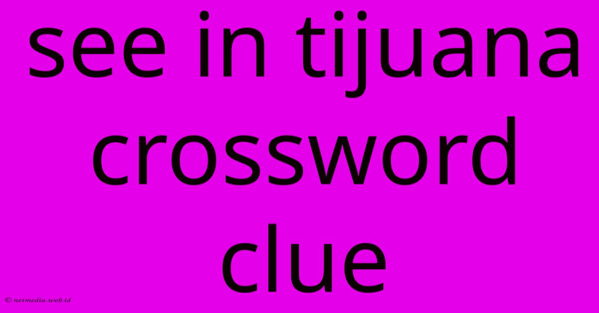 See In Tijuana Crossword Clue