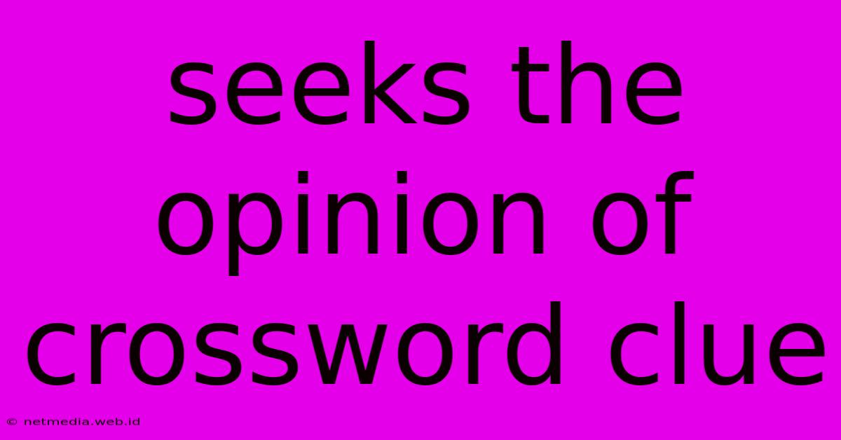 Seeks The Opinion Of Crossword Clue