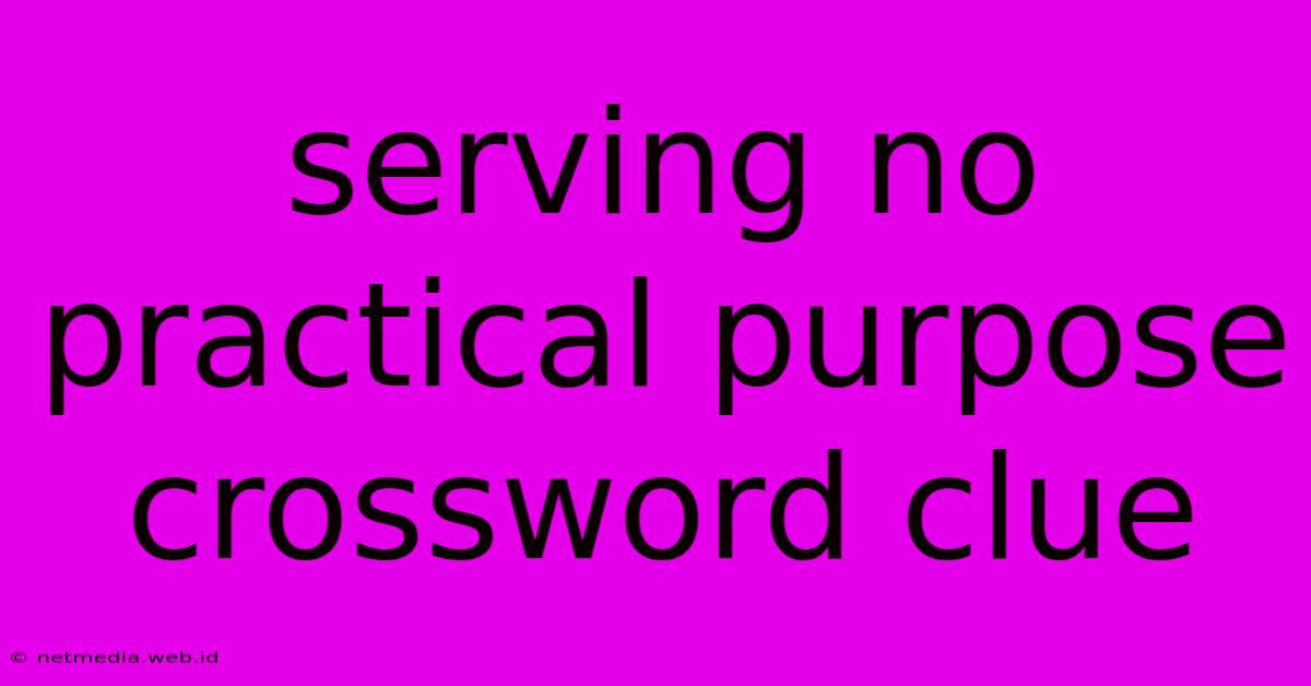 Serving No Practical Purpose Crossword Clue