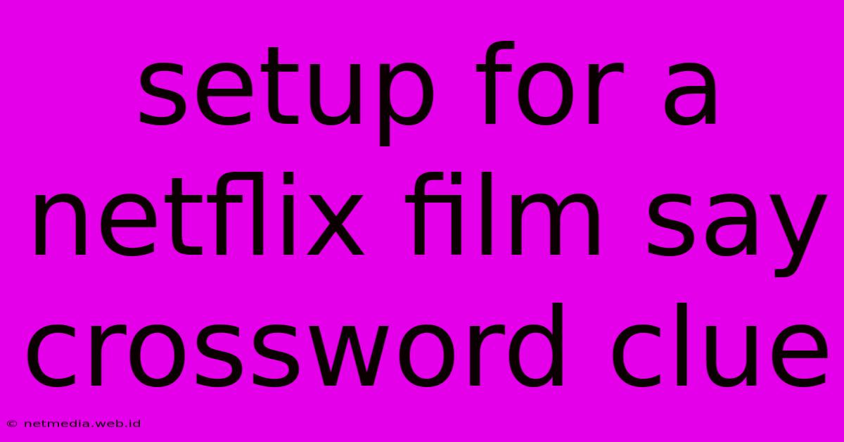 Setup For A Netflix Film Say Crossword Clue