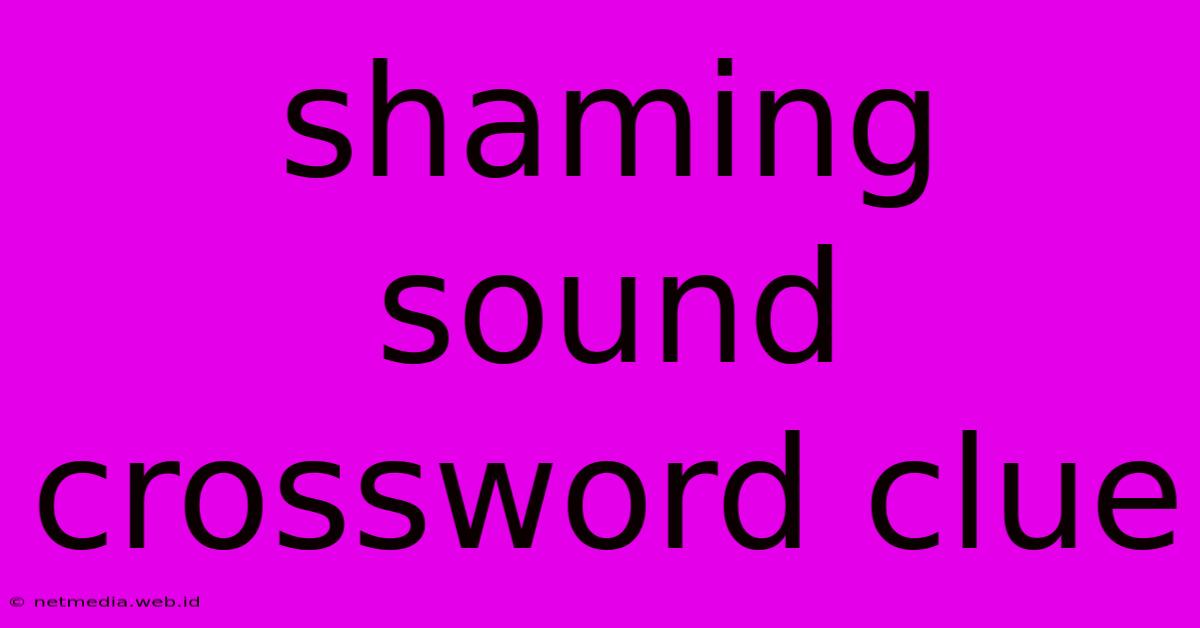 Shaming Sound Crossword Clue