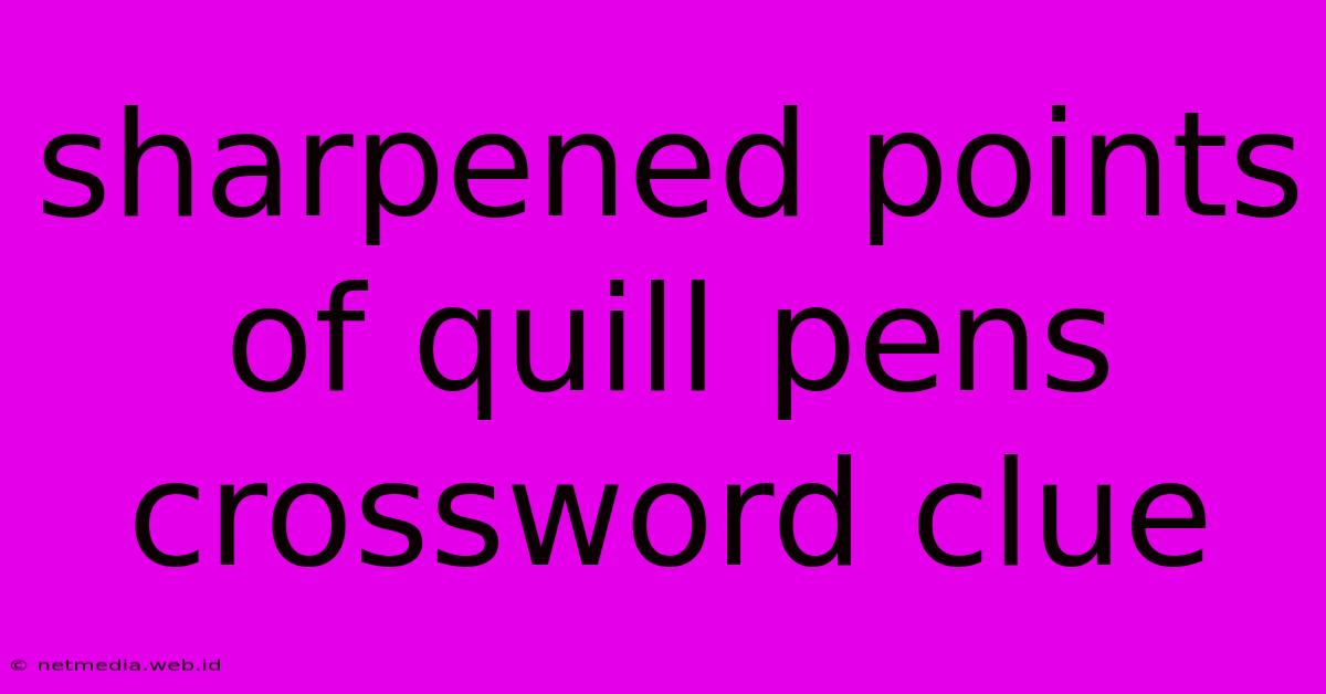 Sharpened Points Of Quill Pens Crossword Clue