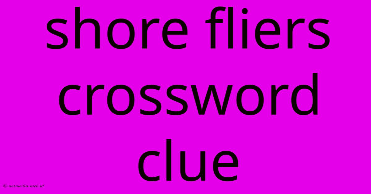 Shore Fliers Crossword Clue Shore Fliers Crossword Clue