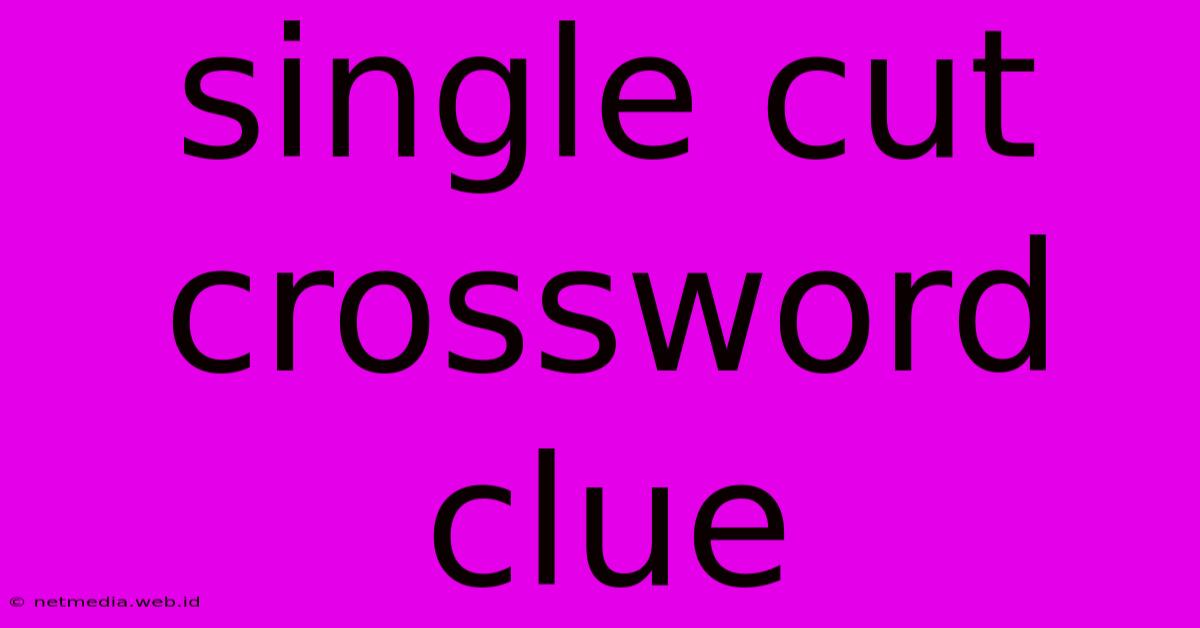 Single Cut Crossword Clue