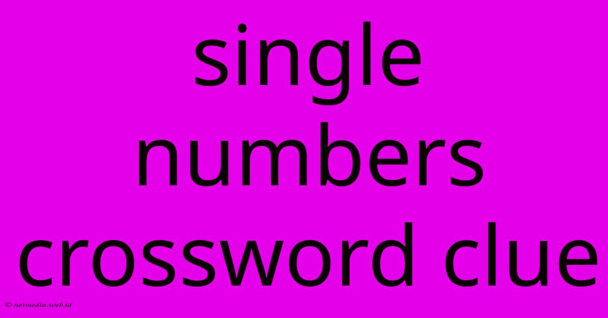Single Numbers Crossword Clue Single Numbers Crossword Clue