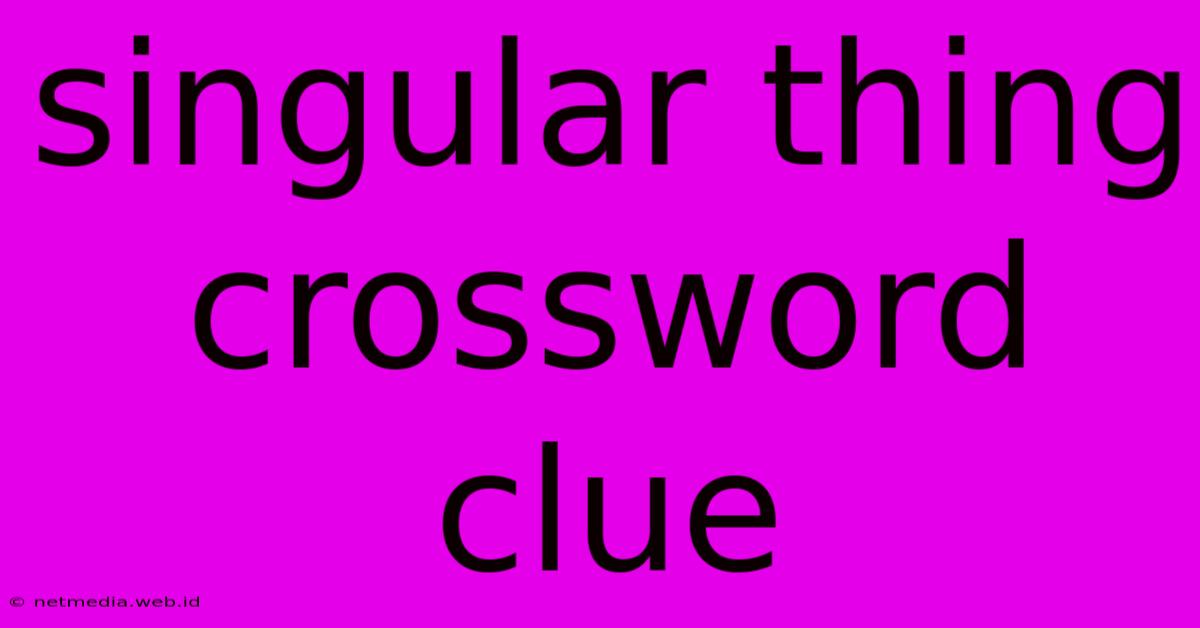 Singular Thing Crossword Clue