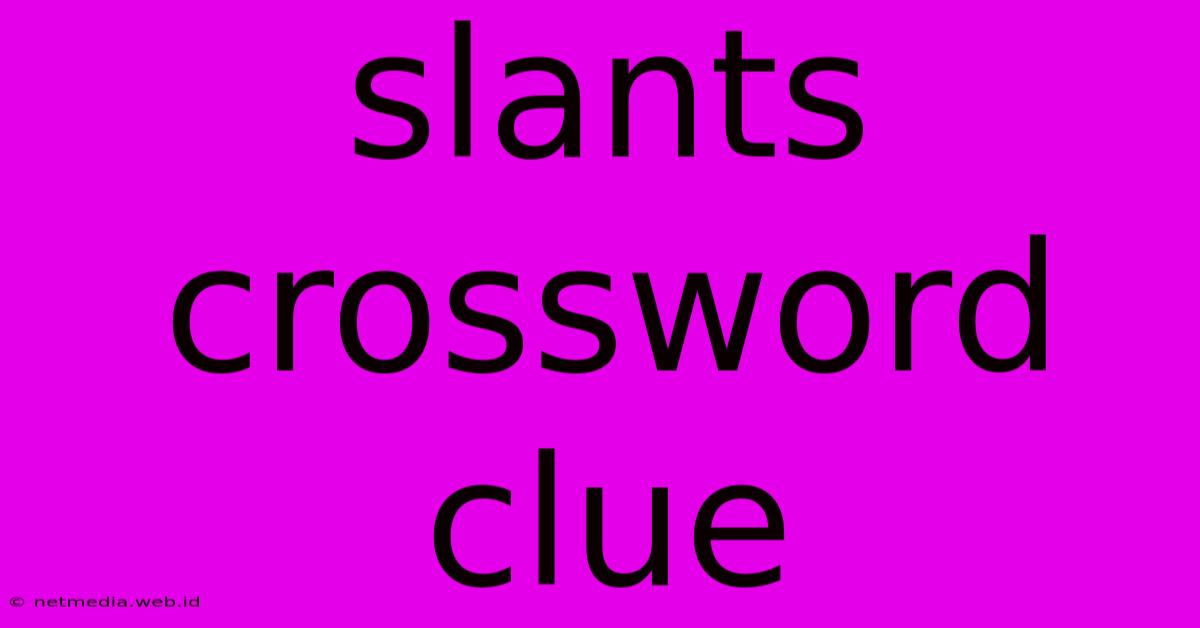 Slants Crossword Clue