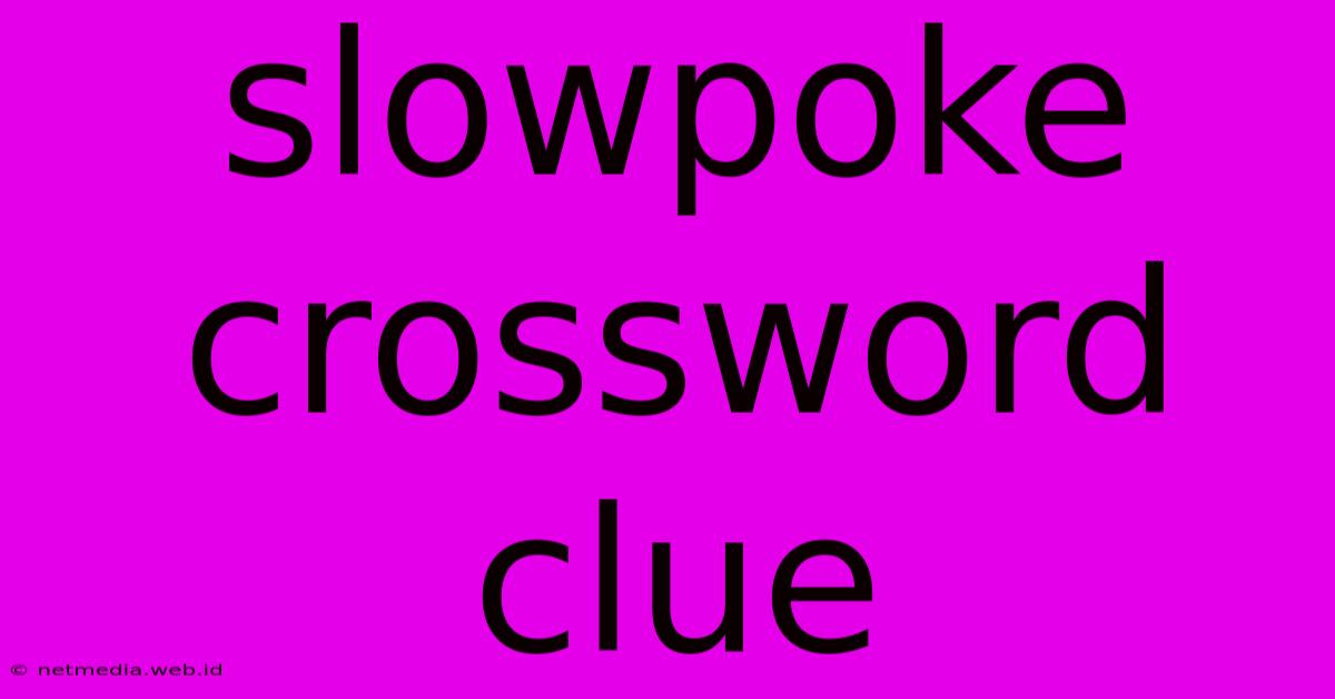 Slowpoke Crossword Clue