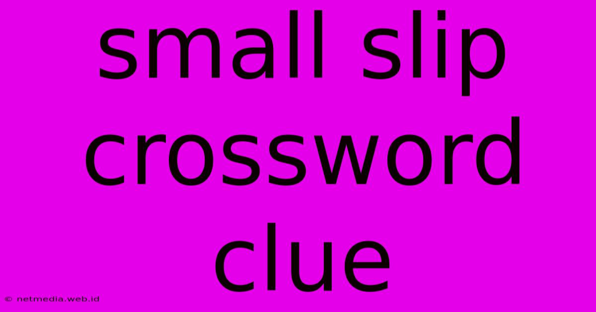 Small Slip Crossword Clue