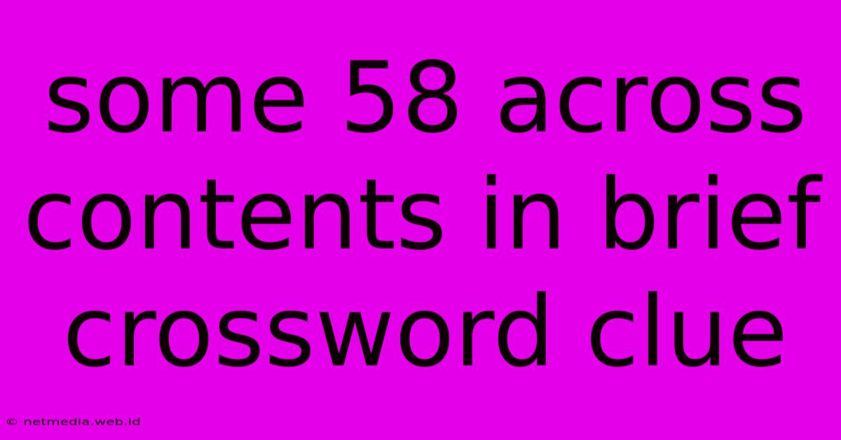 Some 58 Across Contents In Brief Crossword Clue