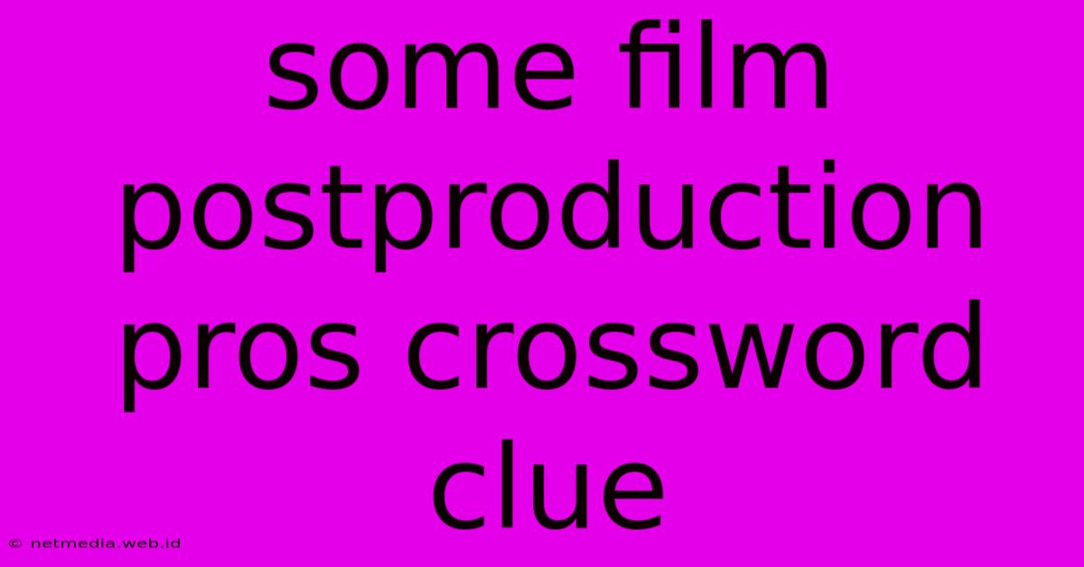 Some Film Postproduction Pros Crossword Clue