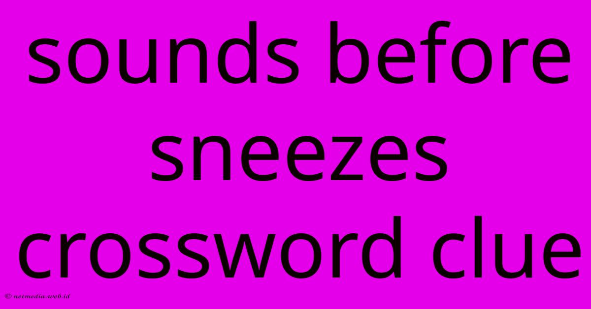 Sounds Before Sneezes Crossword Clue Sounds Before Sneezes Crossword Clue