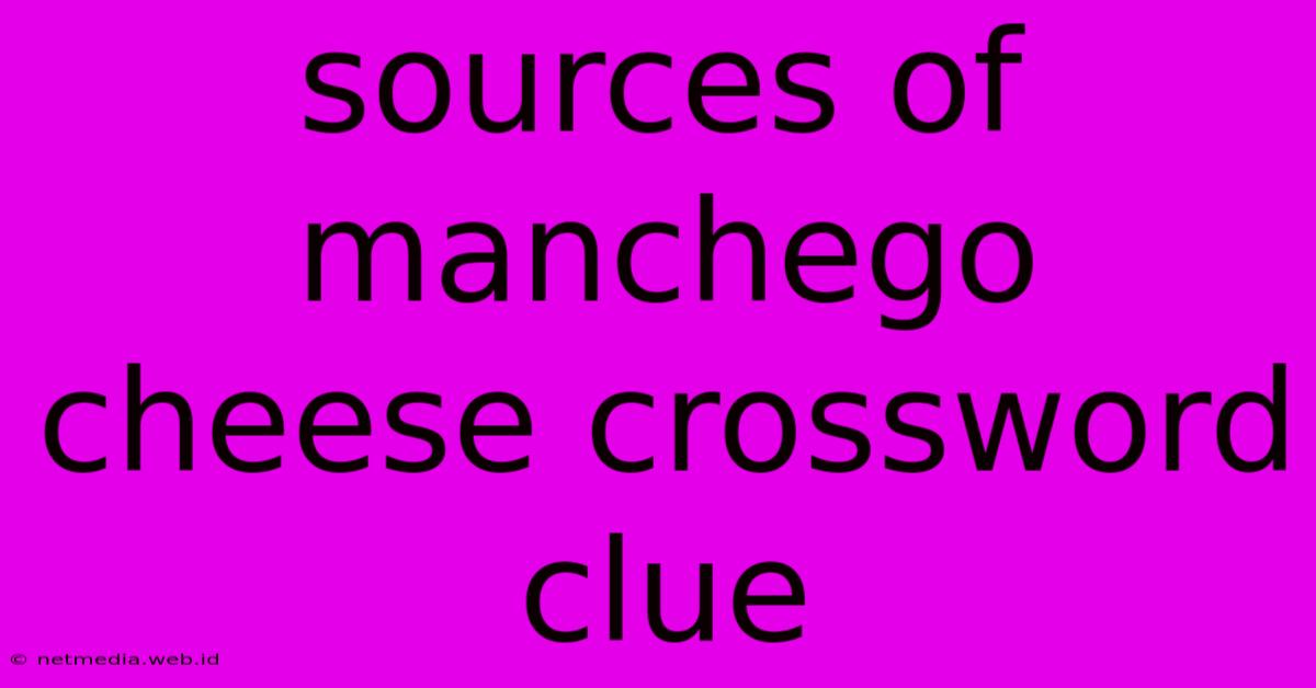 Sources Of Manchego Cheese Crossword Clue