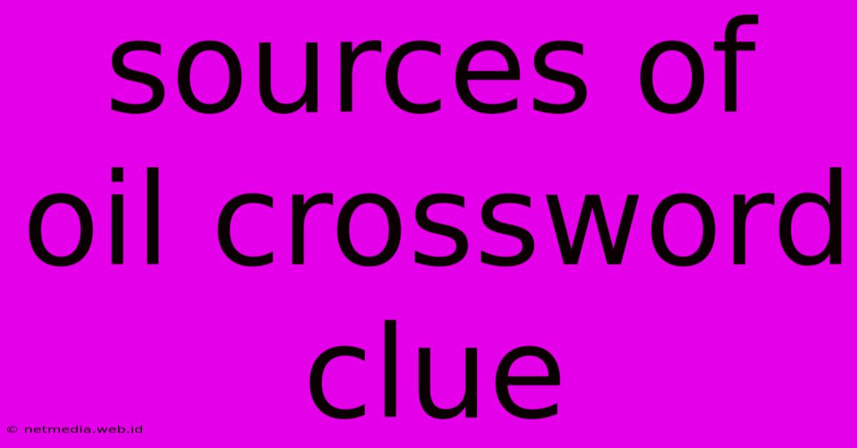 Sources Of Oil Crossword Clue