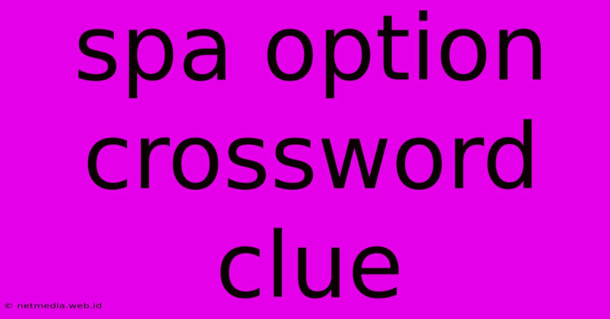 Spa Option Crossword Clue