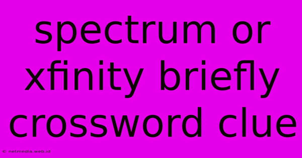 Spectrum Or Xfinity Briefly Crossword Clue