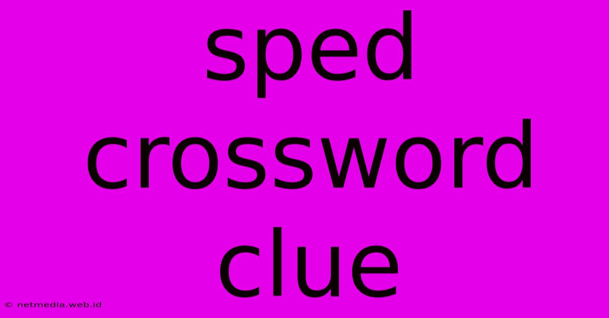 Sped Crossword Clue