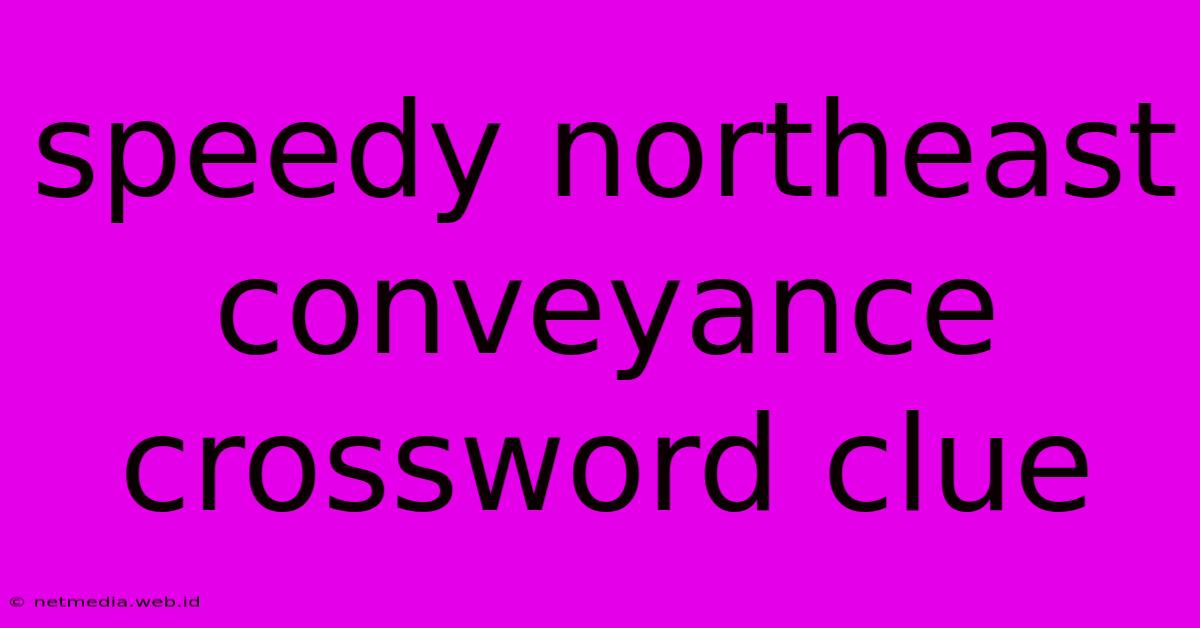 Speedy Northeast Conveyance Crossword Clue