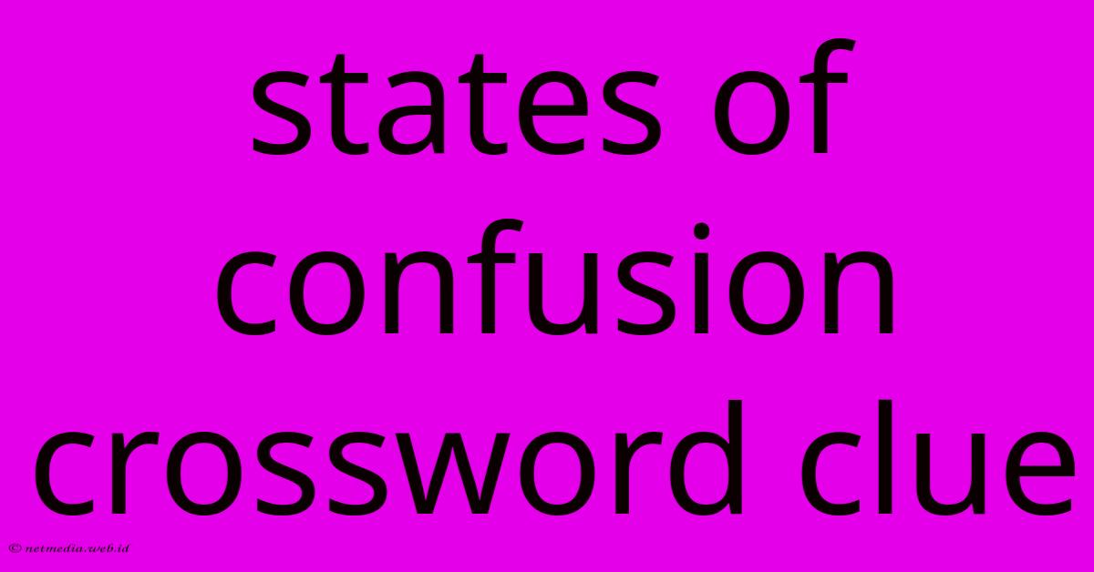 States Of Confusion Crossword Clue