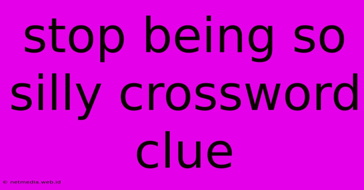 Stop Being So Silly Crossword Clue