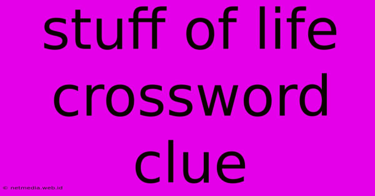 Stuff Of Life Crossword Clue