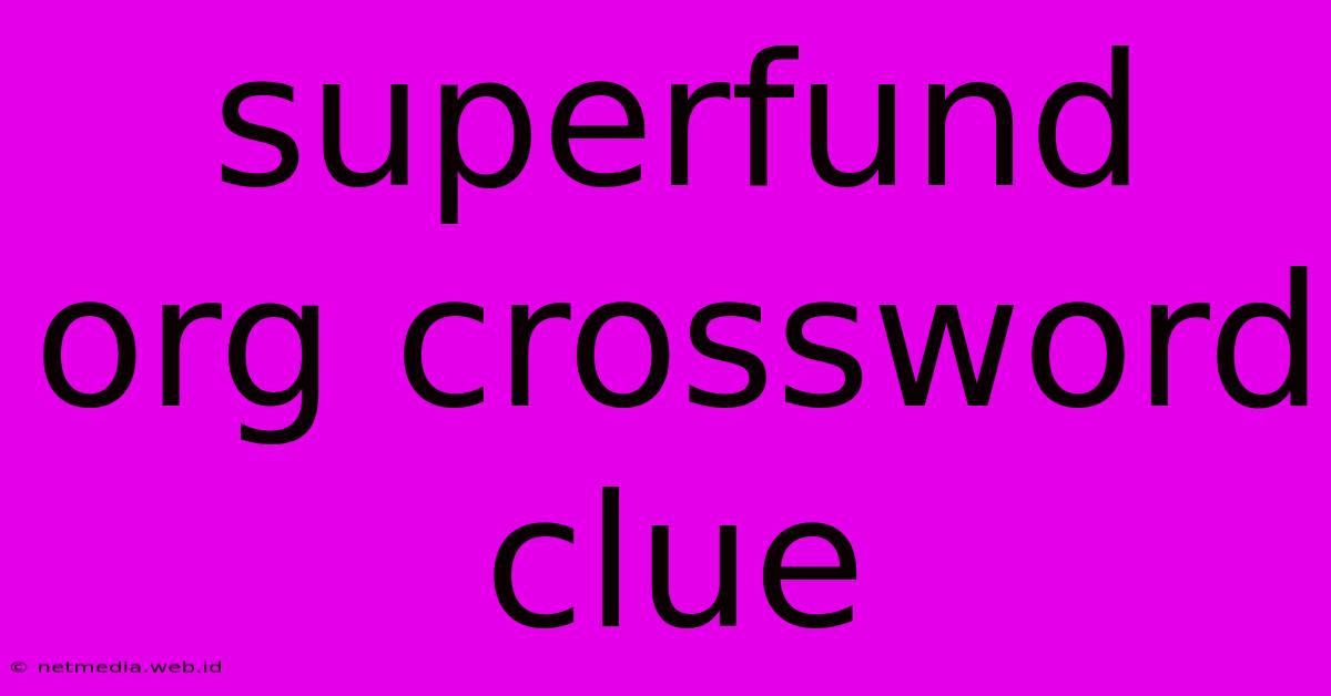 Superfund Org Crossword Clue