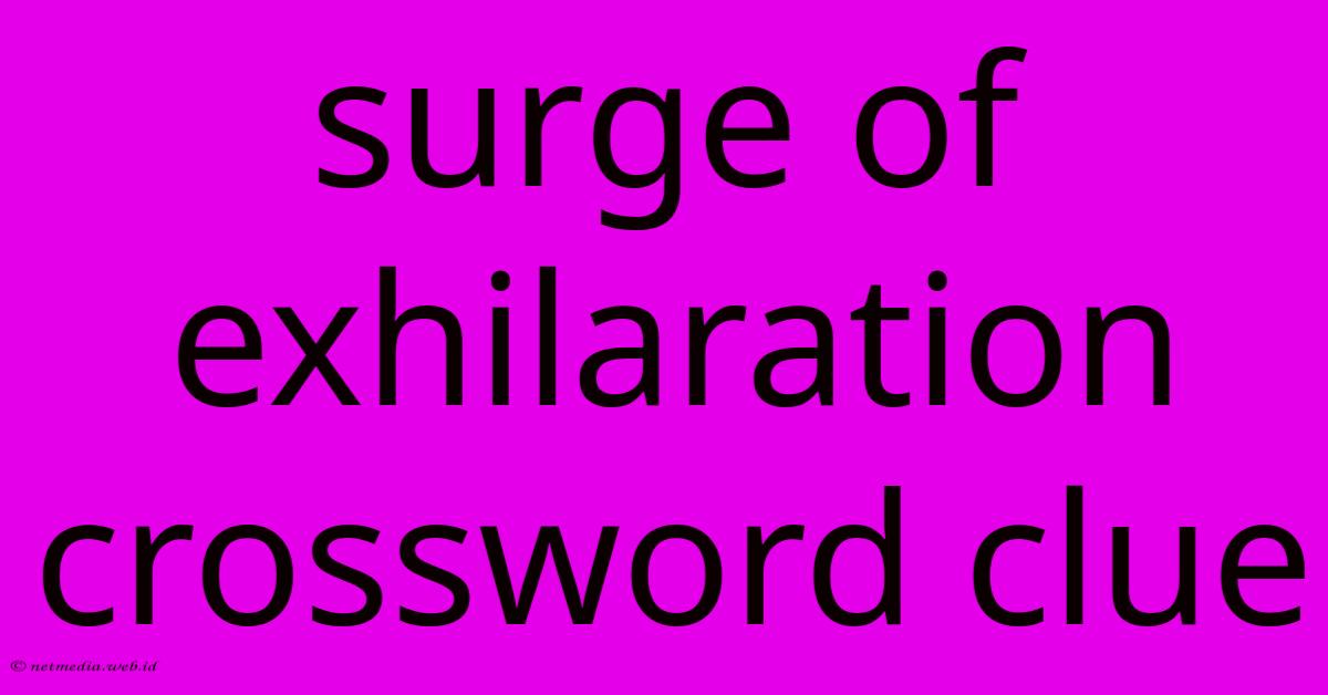 Surge Of Exhilaration Crossword Clue Surge Of Exhilaration Crossword Clue