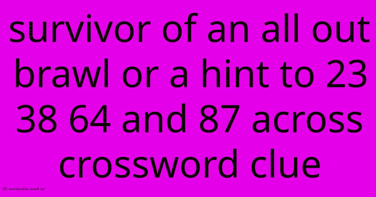 Survivor Of An All Out Brawl Or A Hint To 23 38 64 And 87 Across Crossword Clue Survivor Of An All Out Brawl Or A Hint To 23 38 64 And 87 Across Crossword Clue