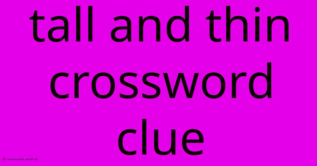 Tall And Thin Crossword Clue Tall And Thin Crossword Clue