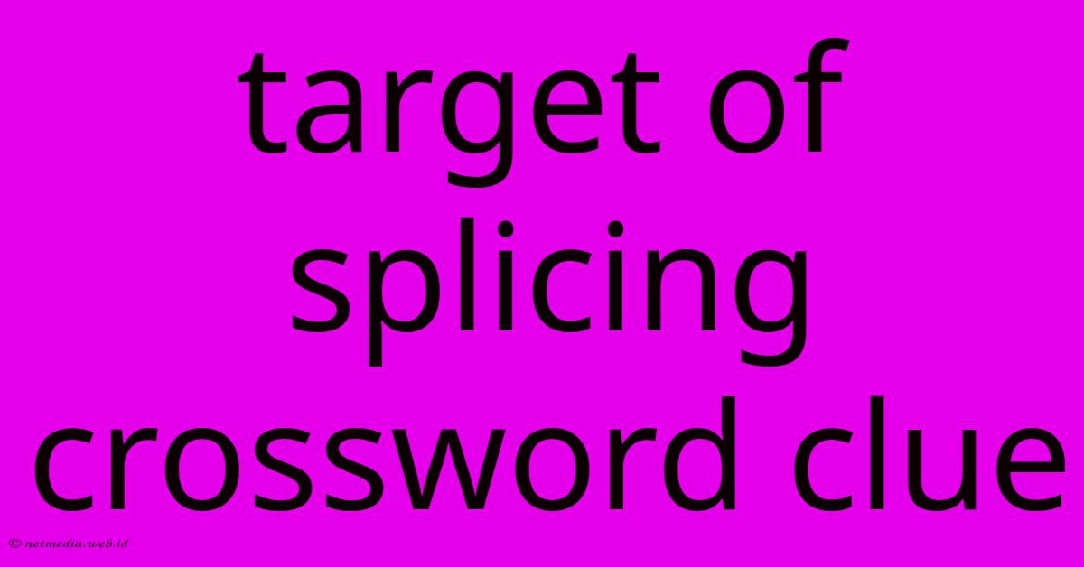 Target Of Splicing Crossword Clue