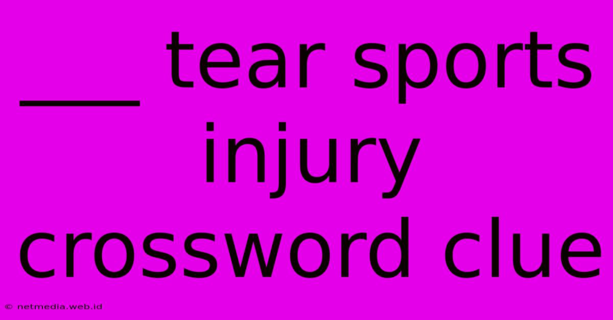 ___ Tear Sports Injury Crossword Clue