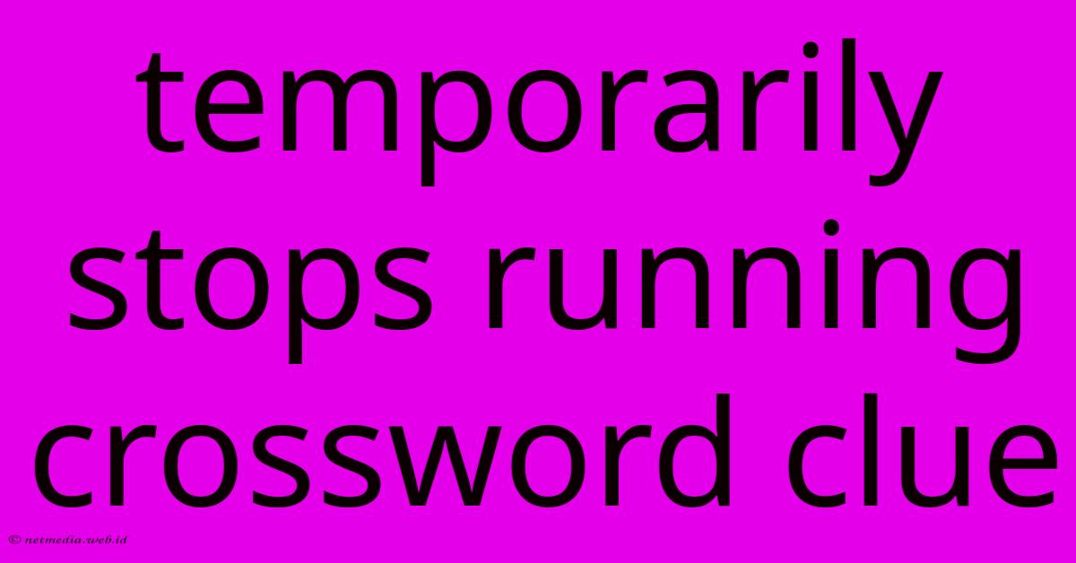 Temporarily Stops Running Crossword Clue Temporarily Stops Running Crossword Clue