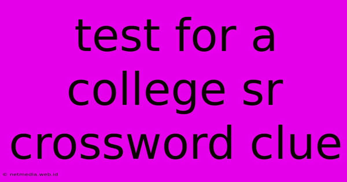 Test For A College Sr Crossword Clue