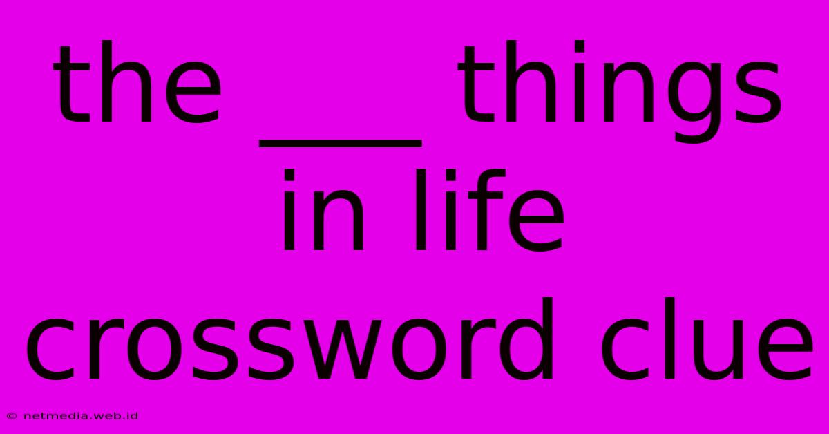 The ___ Things In Life Crossword Clue